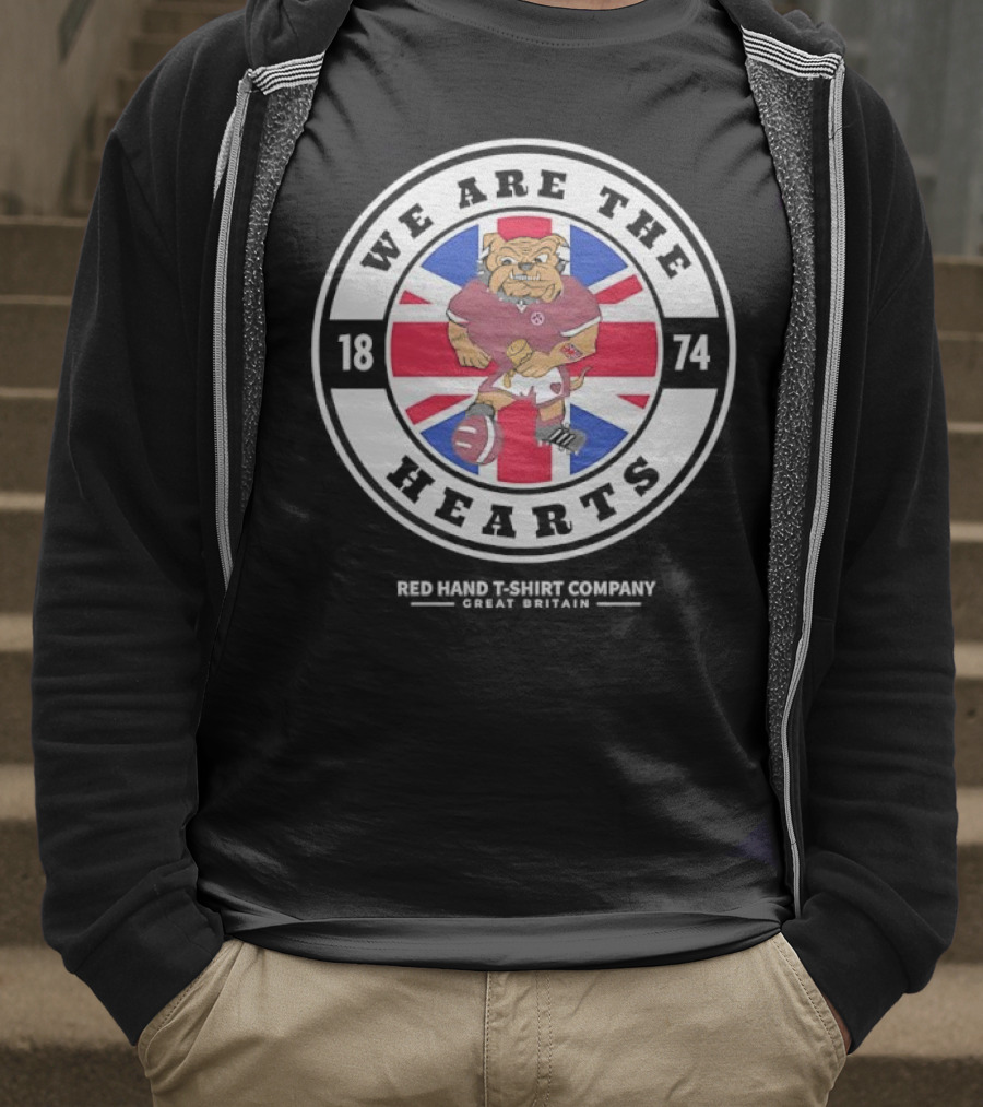 We Are The Hearts 1874 Red Hand Company Great Britain Union Jack Bulldog T-Shirt
