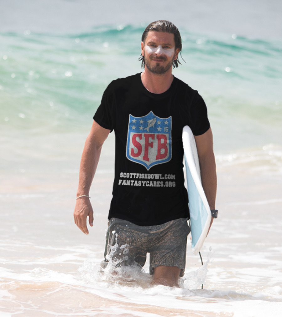 Scott Fish Bowl 15 SFB FantasyCares NFL Shield T-Shirt