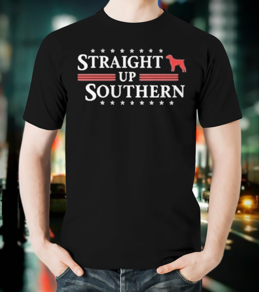 Straight Up Southern Dog Stars And Stripes T-Shirt