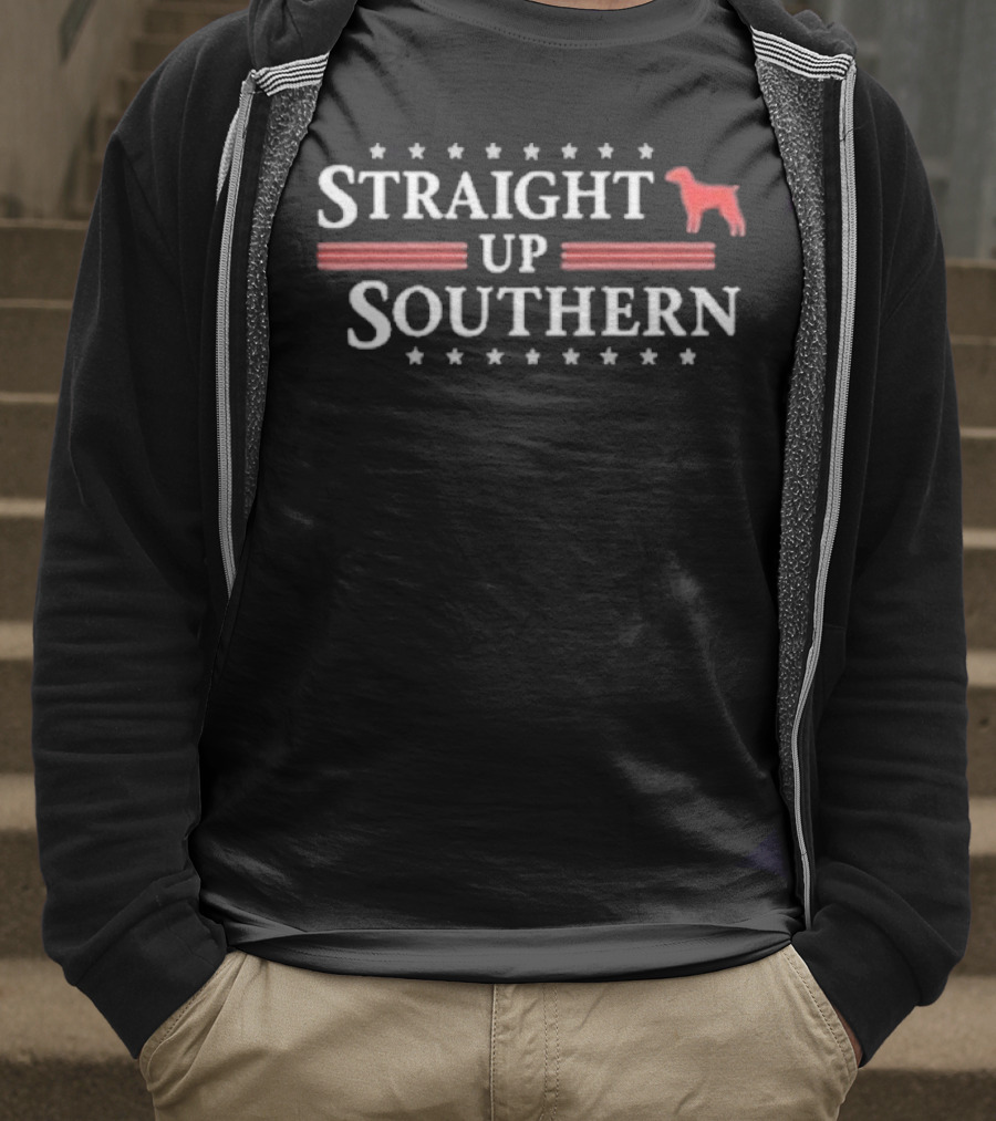 Straight Up Southern Dog Stars And Stripes T-Shirt