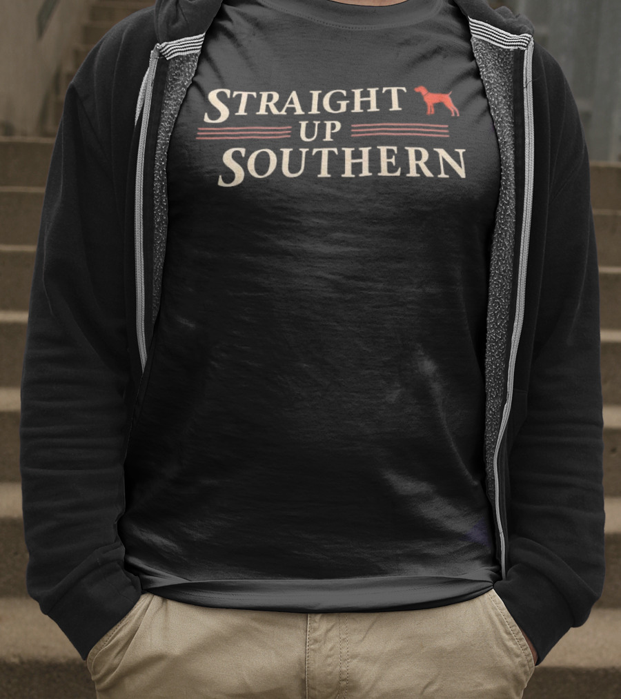 Straight Up Southern Patriotic Dog Red Stripes T-Shirt