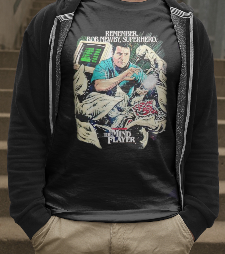 Stranger Things Season 2 Butcher Billy The Mind Flayer Remember Bob Newby Superhero T-Shirt
