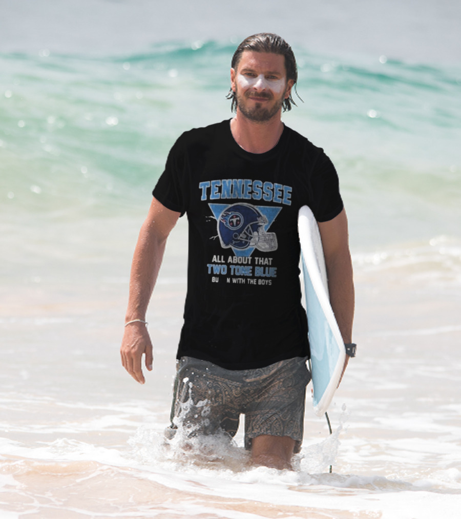 Tennessee Titans Two Tone Blue Bussin With The Boys Helmet T-Shirt