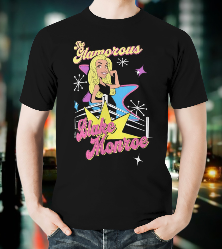 The Glamorous Blake Monroe Retro Wrestling Starburst T-Shirt