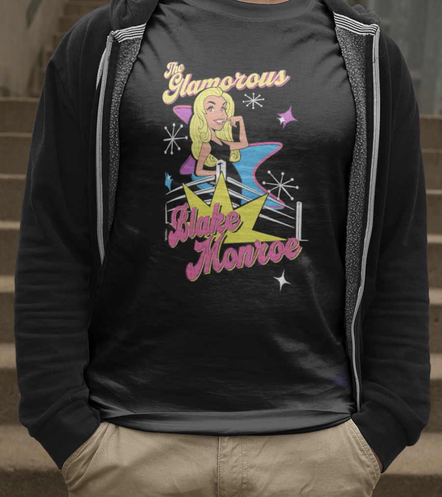 The Glamorous Blake Monroe Retro Wrestling Starburst T-Shirt