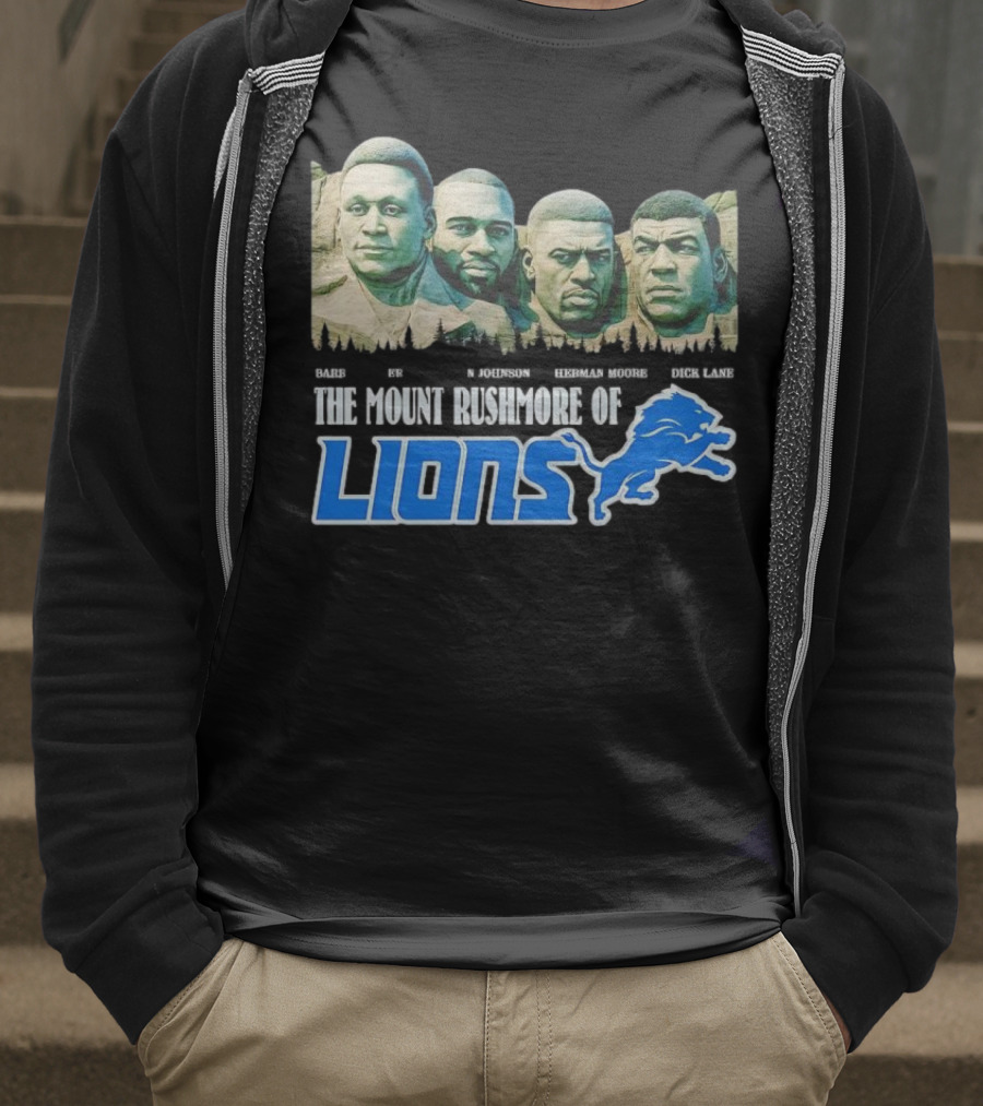 The Mount Rushmore Of Lions Sanders Johnson Moore Lane T-Shirt