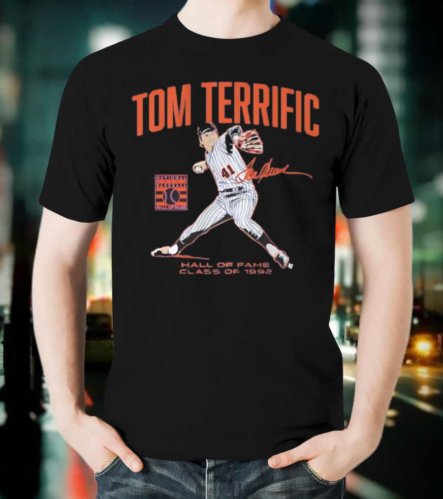 Tom Terrific National Baseball Hall Of Fame 1992 Class Signature T-Shirt