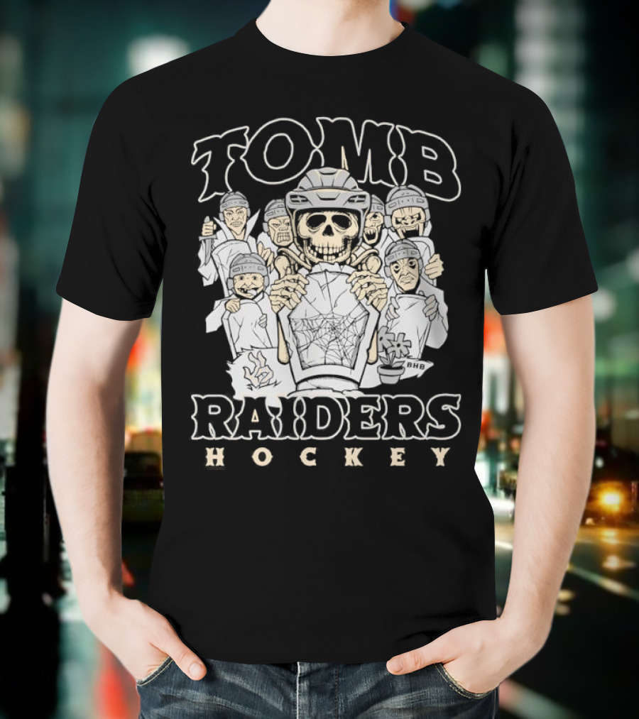 Tomb Raiders Hockey Halloween Skeleton Team T-Shirt