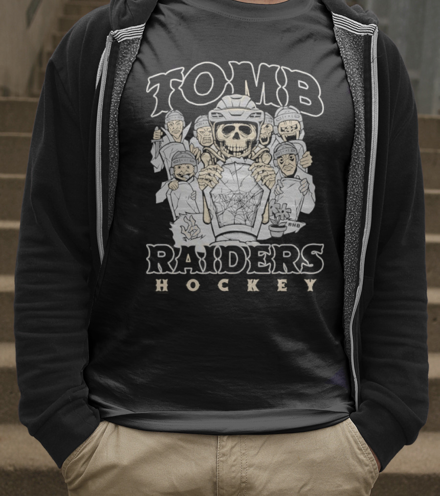 Tomb Raiders Hockey Halloween Skeleton Team T-Shirt