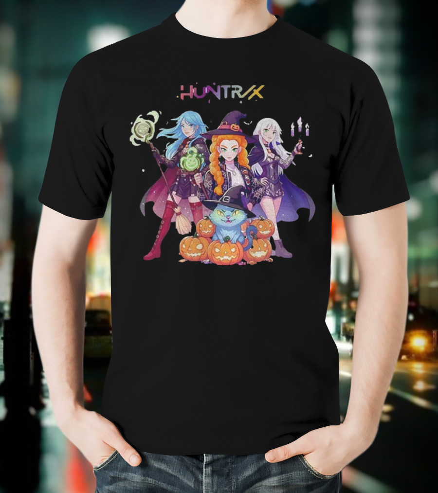 Huntrix Halloween 2025 Pumpkin Kpop Demon Hunter Spooky Witches And Cat T-Shirt