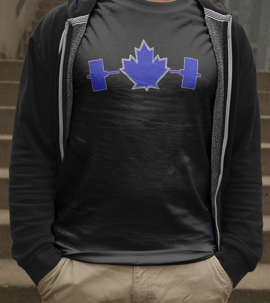 Toronto Blue Jay Maple Leaf Strength With Weights T-Shirt