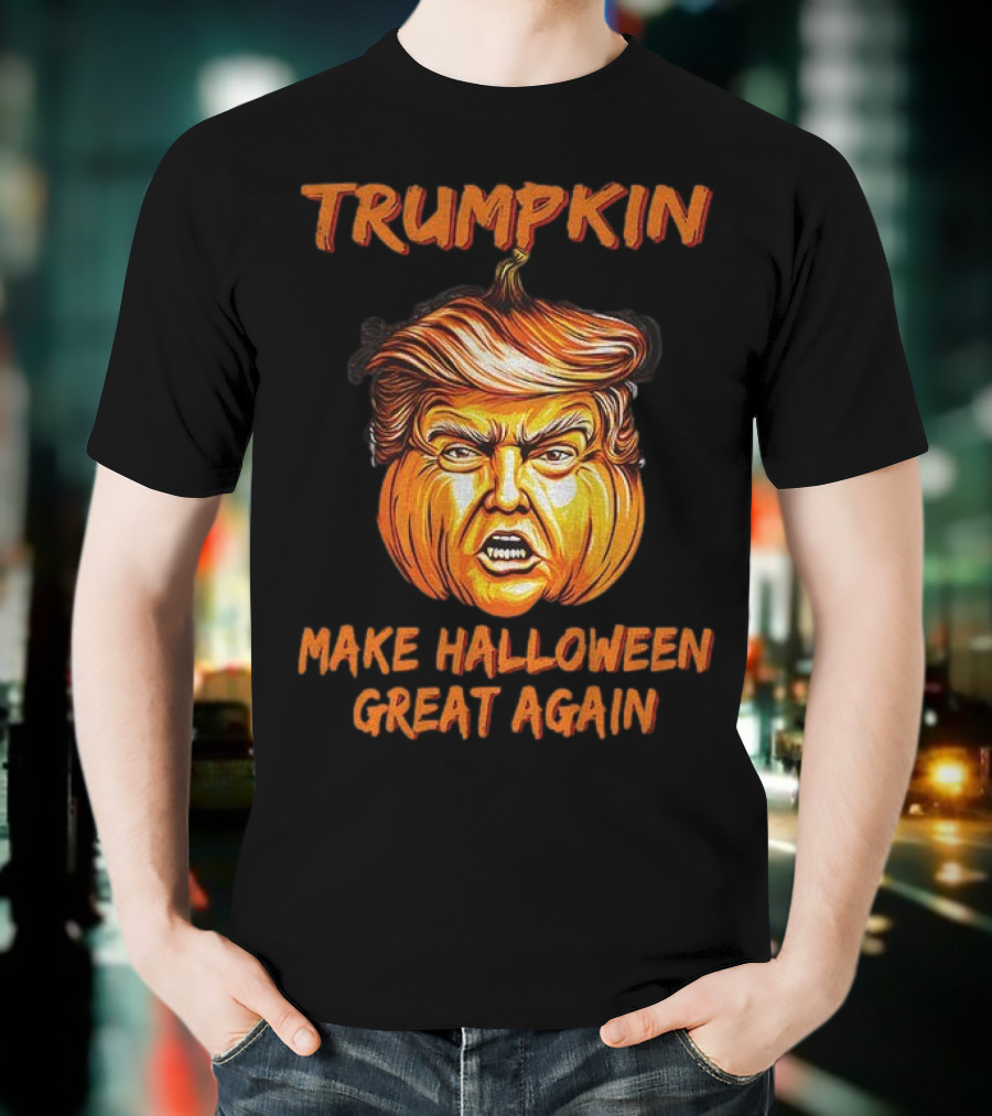Trumpkin Make Halloween Great Again Political Parody Donald Trump T-Shirt