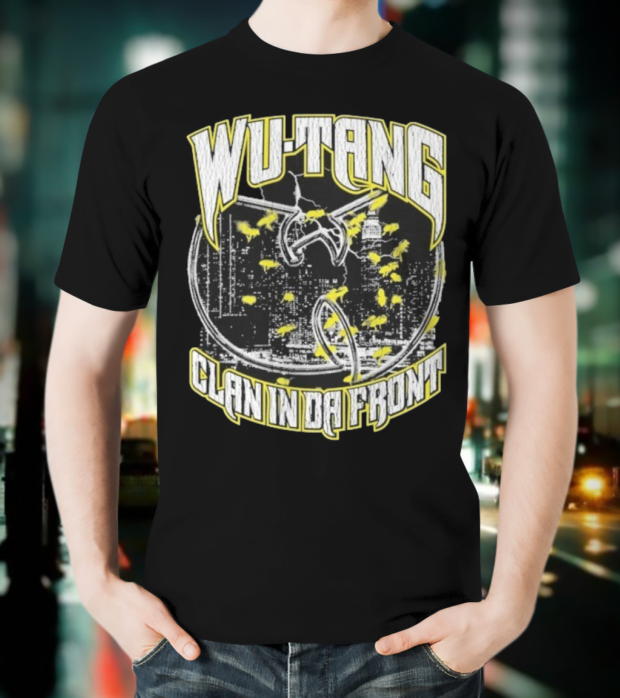 Wu-Tang Clan In Da Front City Skyline Yellow Bats T-Shirt