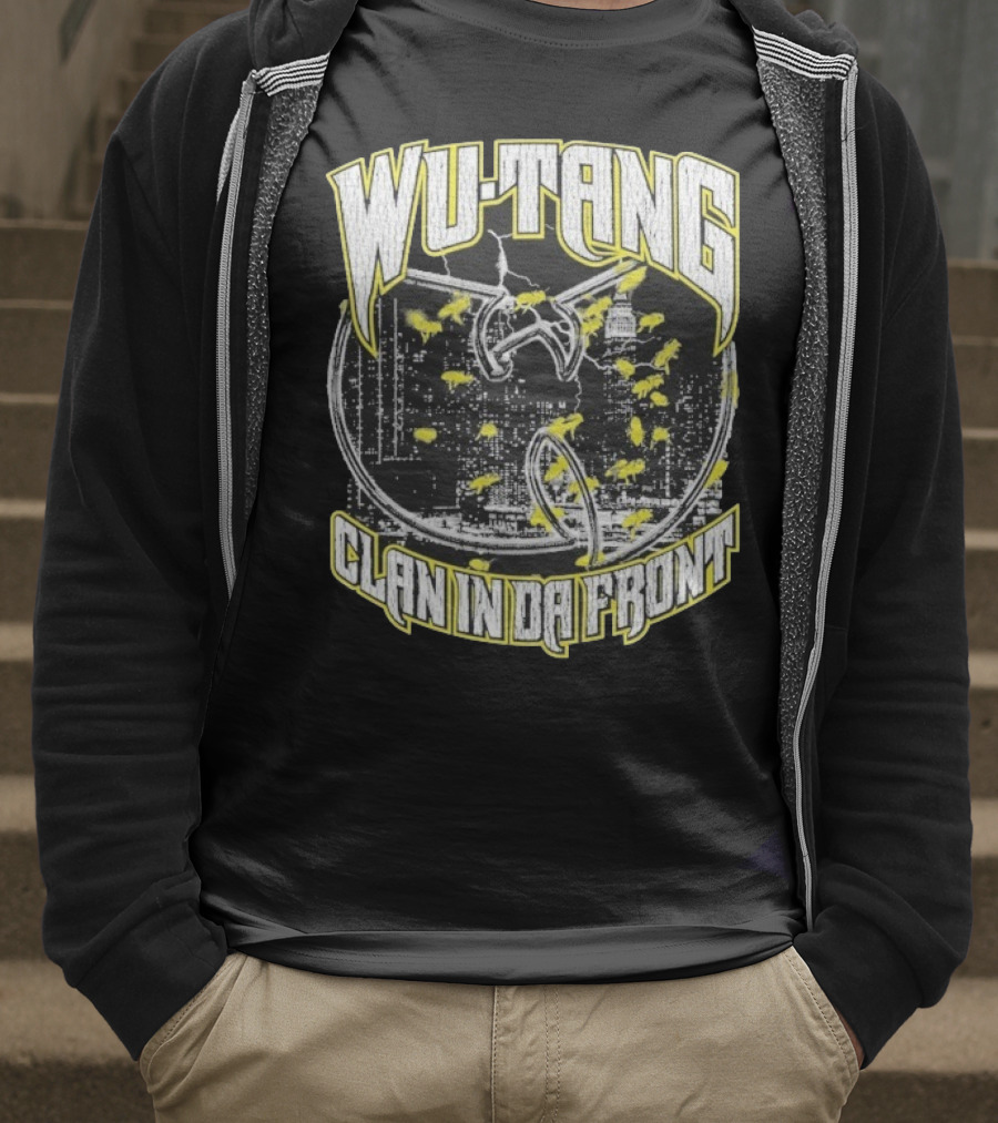 Wu-Tang Clan In Da Front City Skyline Yellow Bats T-Shirt
