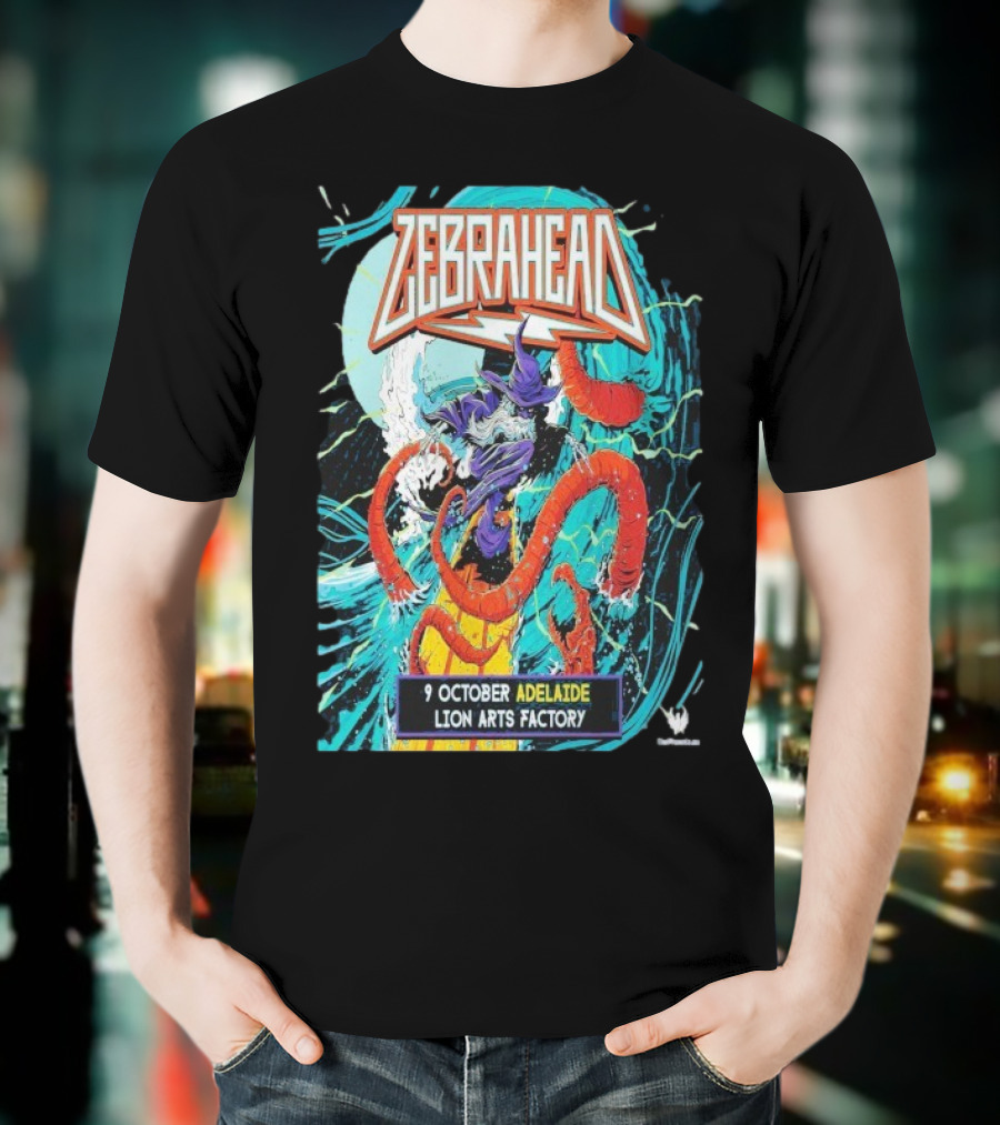 Zebrahead 9 October 2025 Lion Arts Factory Adelaide Vibrant Concert Wave Art T-Shirt