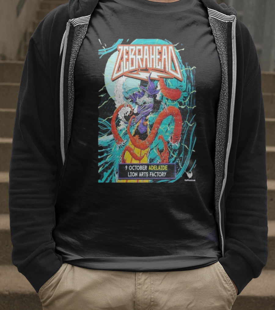 Zebrahead 9 October 2025 Lion Arts Factory Adelaide Vibrant Concert Wave Art T-Shirt