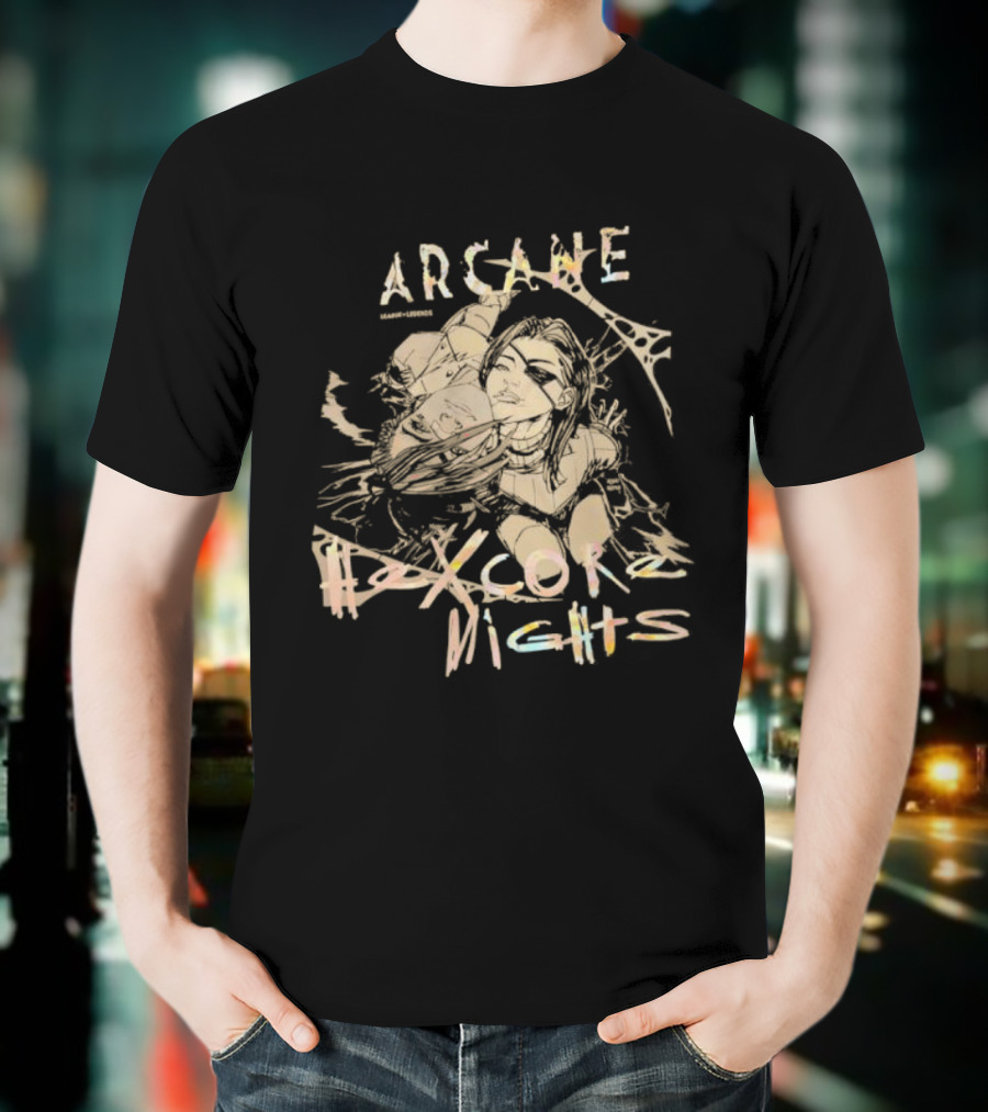 Arcane Hexcore Nights League Of Legends Fan Art T-Shirt