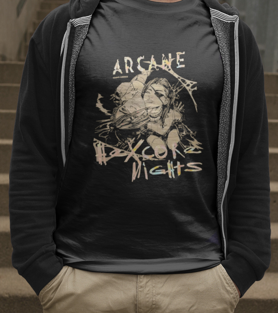 Arcane Hexcore Nights League Of Legends Fan Art T-Shirt
