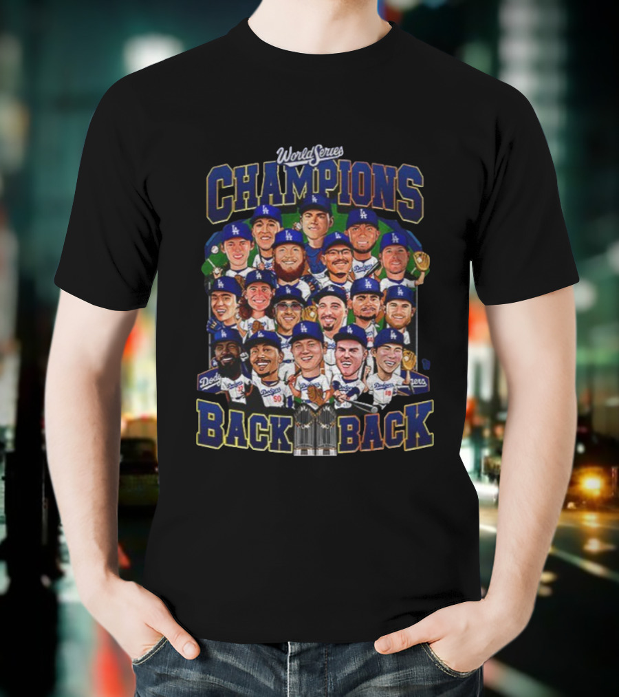 World Series Champions Back 2 Back Los Angeles Dodgers 2025 MLB Players T-Shirt