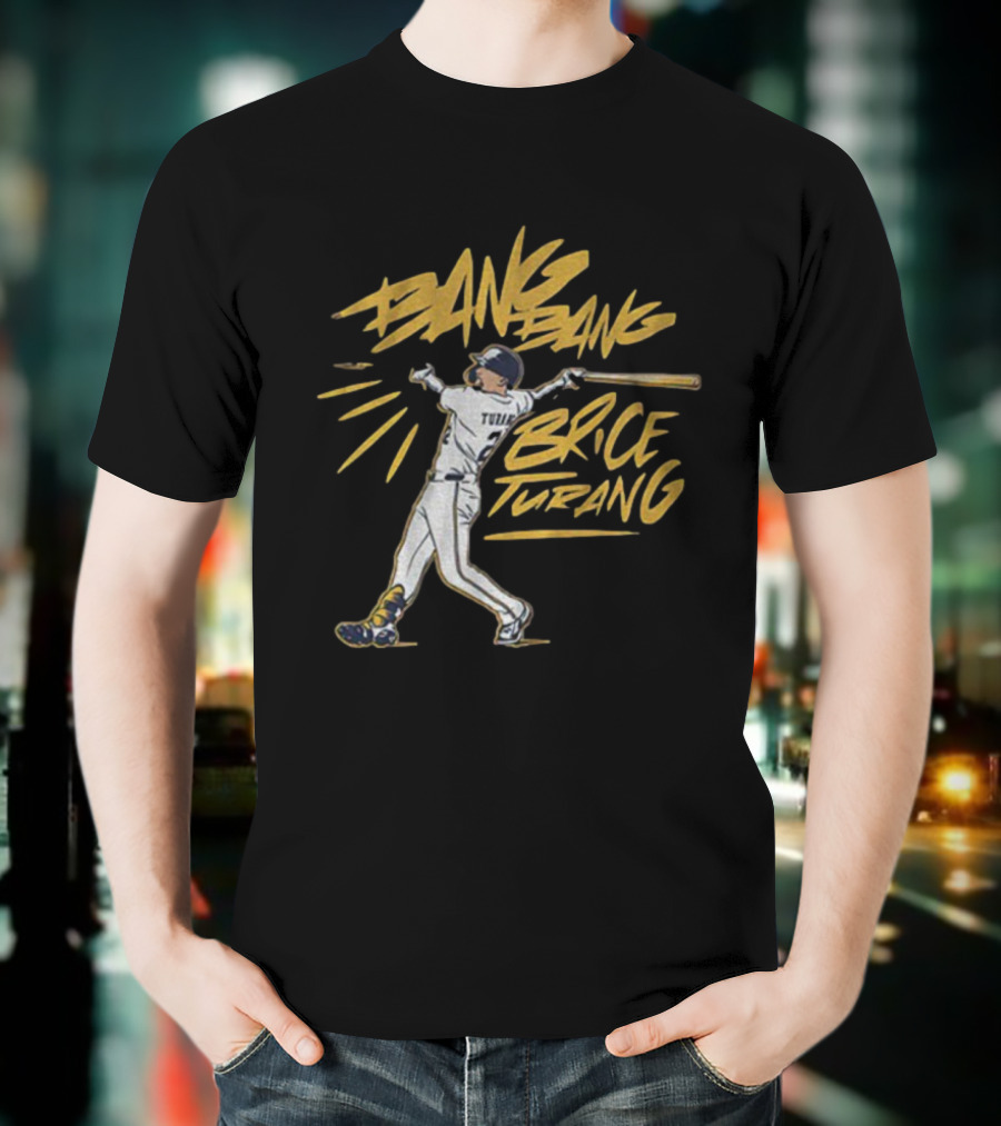 Bang Bang Brice Turang Milwaukee Brewers MLB 2025 Baseball Action T-Shirt