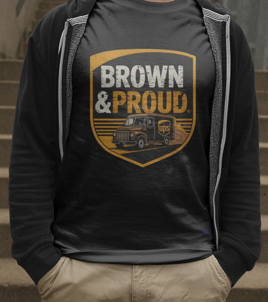 BROWN & PROUD UPS Driver Pride Vintage Style T-Shirt