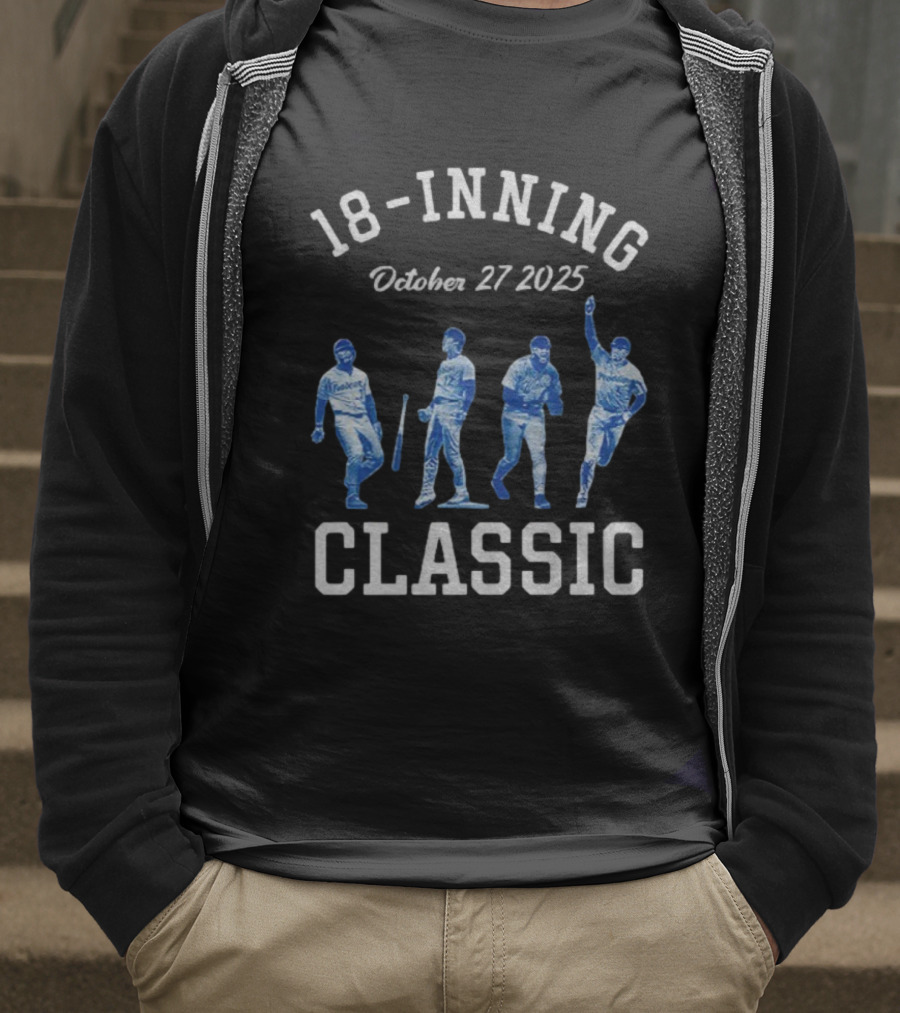 18-Inning Classic October 27 2025 Los Angeles Dodgers MLB World Champions T-Shirt