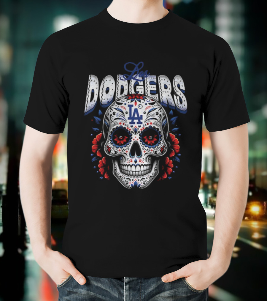 Los Angeles Dodgers Sugar Skull Día De Los Muertos 2025 World Series MLB T-Shirt
