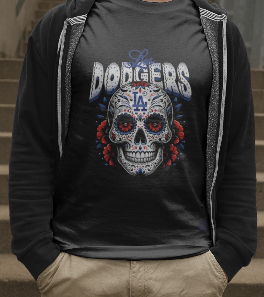 Los Angeles Dodgers Sugar Skull Día De Los Muertos 2025 World Series MLB T-Shirt