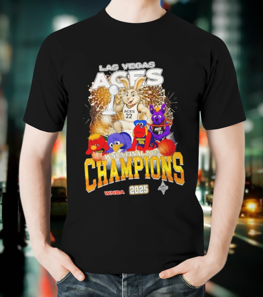Las Vegas Aces 2025 WNBA Final Champions Phoenix Indiana Seattle Mascot T-Shirt