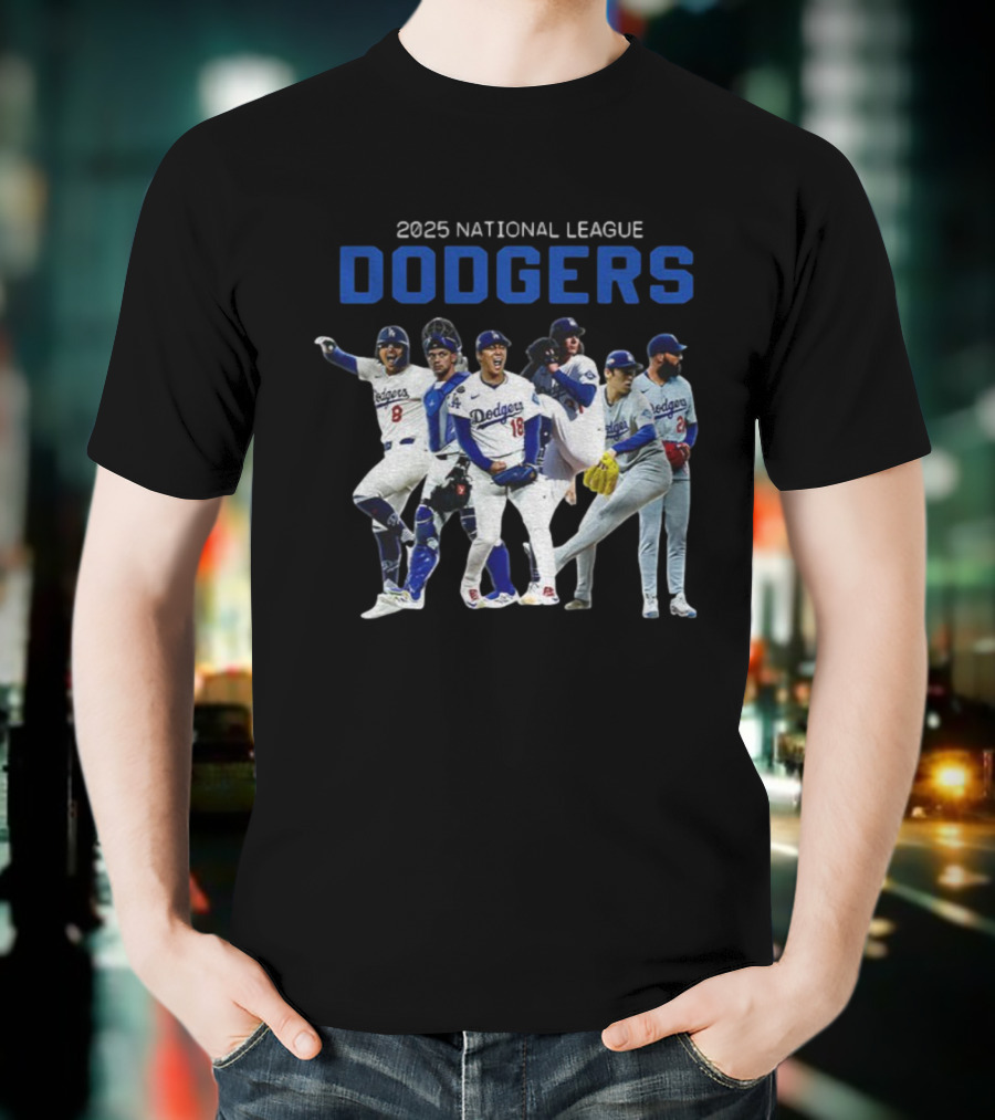 2025 National League Dodgers Champions Players T-Shirt