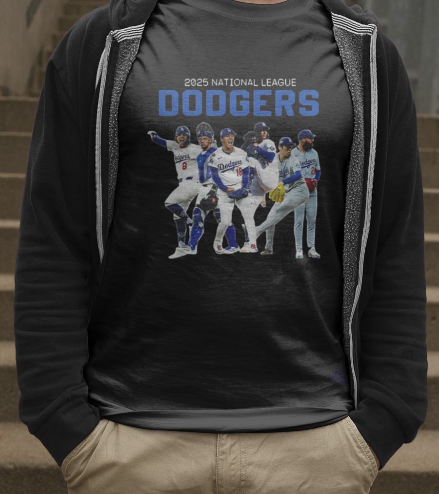 2025 National League Dodgers Champions Players T-Shirt