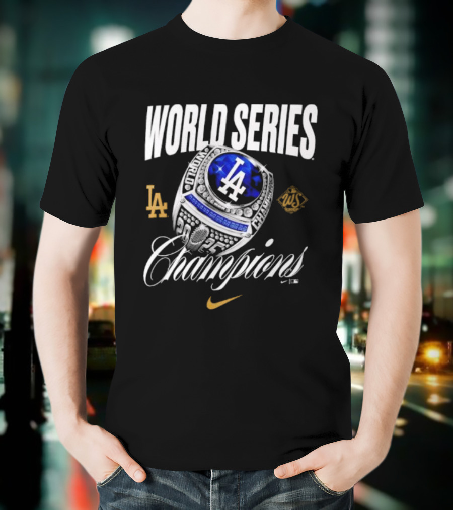 Los Angeles Dodgers Nike World Series Champions Ring 2025 T-Shirt