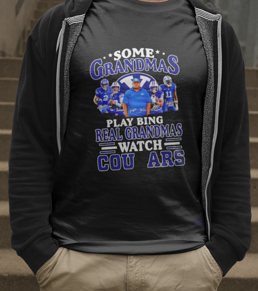 Some Grandmas Play Bingo Real Grandmas BYU Cougars Team Signatures T-Shirt