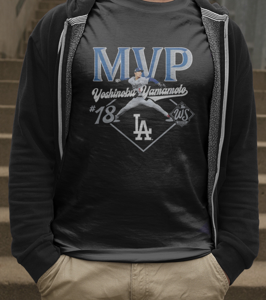 Yoshinobu Yamamoto MVP Los Angeles Dodgers 2025 World Series Champions #18 T-Shirt