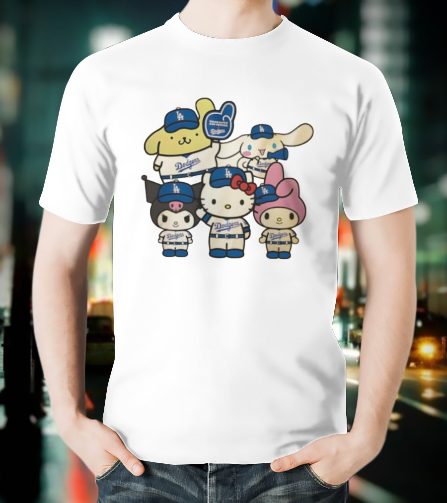 Hello Kitty Dodgers Collaboration MLB World Series 2025 Champions Back-to-Back T-Shirt