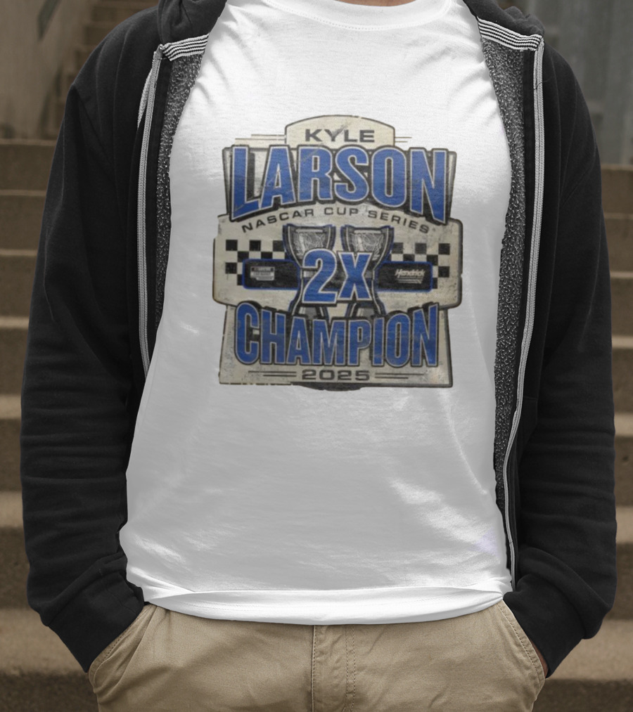 Kyle Larson NASCAR Cup Series 2X Champion 2025 Hendrick Motorsports T-Shirt