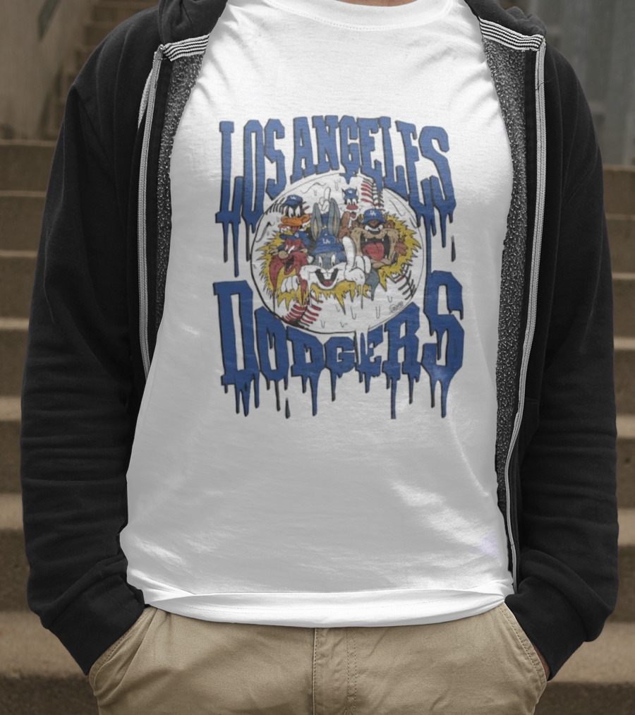 Los Angeles Dodgers Looney Tunes Dripping Vintage Style T-Shirt