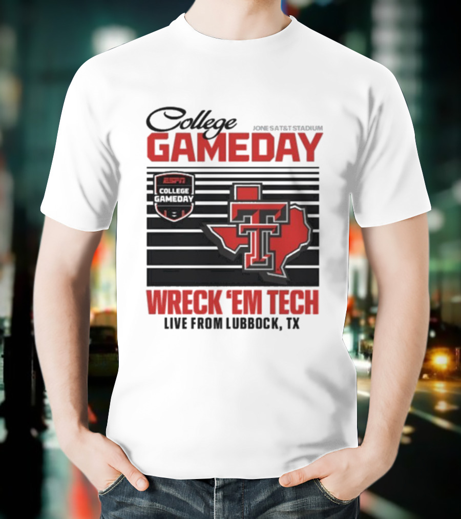 Texas Tech Gameday Wreck 'Em Jones AT&T Stadium ESPN College 2025 T-Shirt