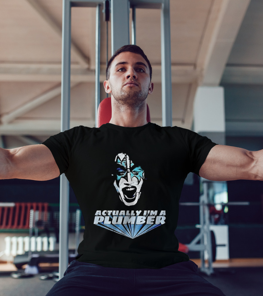 Actually I'm A Plumber Ace Frehley Big Face Funny T-Shirt