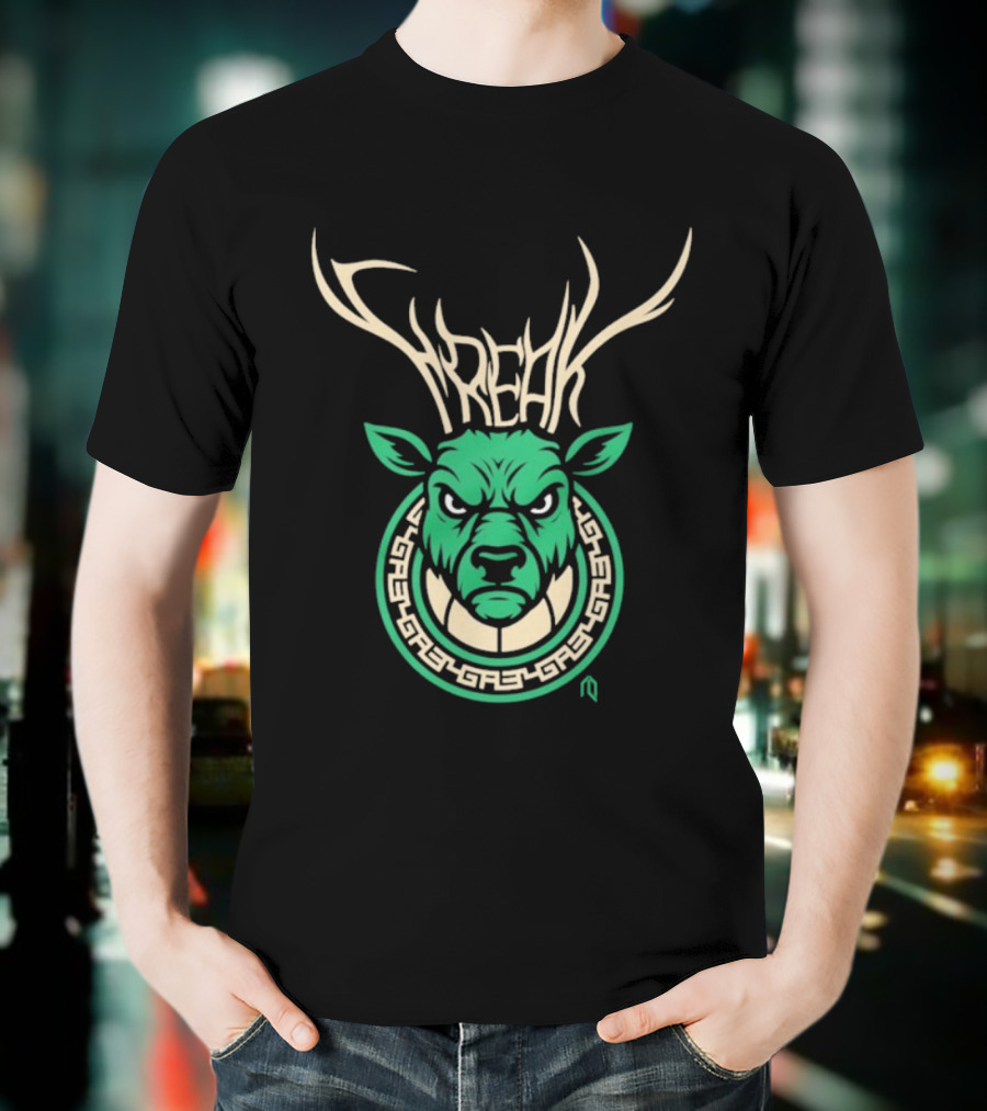 Milwaukee Bucks Deer Freak NBA Mascot Antlers T-Shirt