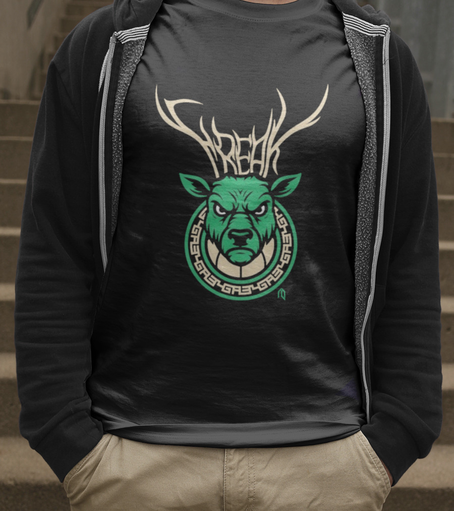 Milwaukee Bucks Deer Freak NBA Mascot Antlers T-Shirt