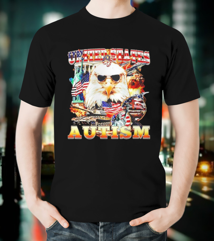 United States Of Autism Eagle American Icons T-Shirt