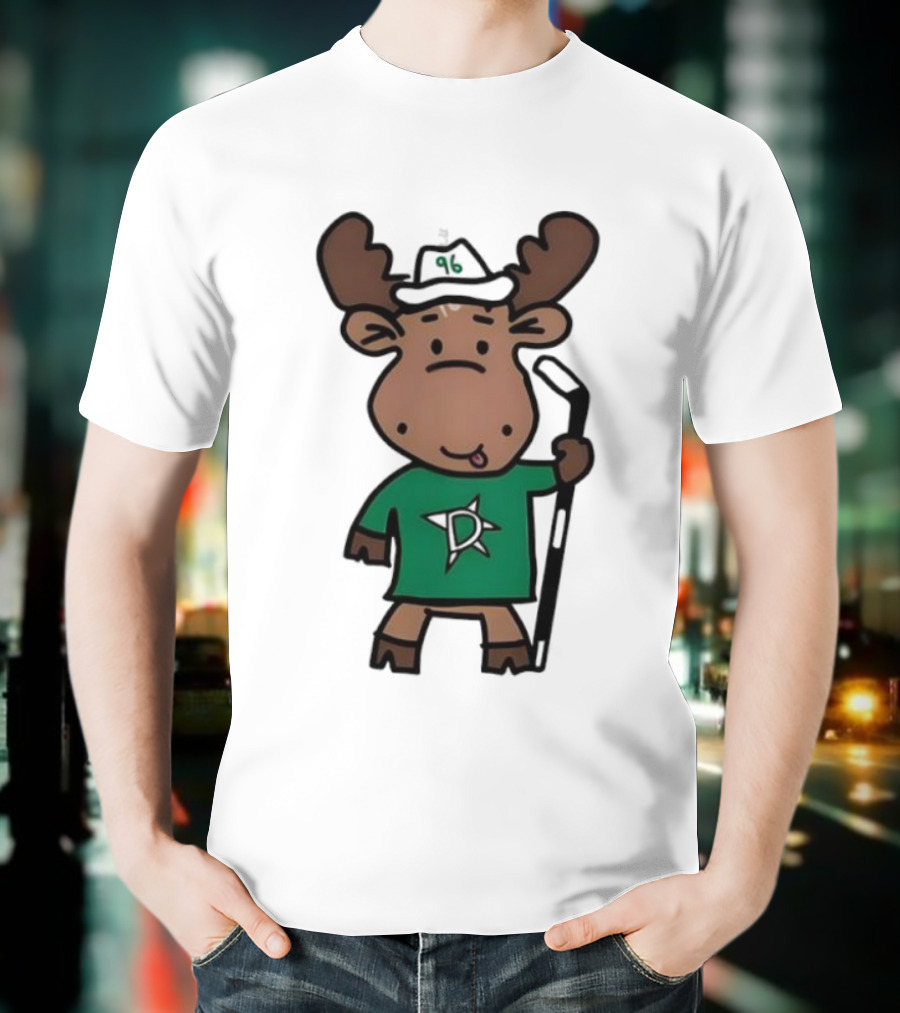 Doodle Moose Has Entered The Chat Dallas Stars Hockey Fan Art T-Shirt