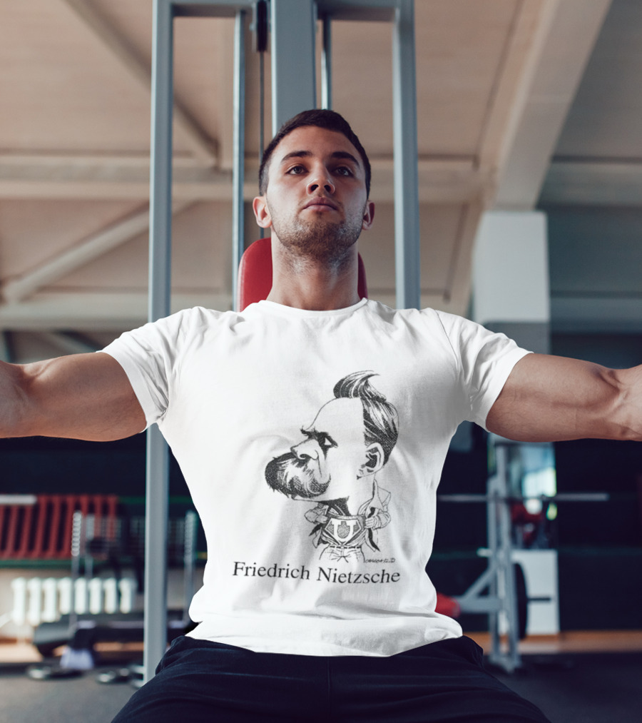 Friedrich Nietzsche Caricature Silhouette Image T-Shirt