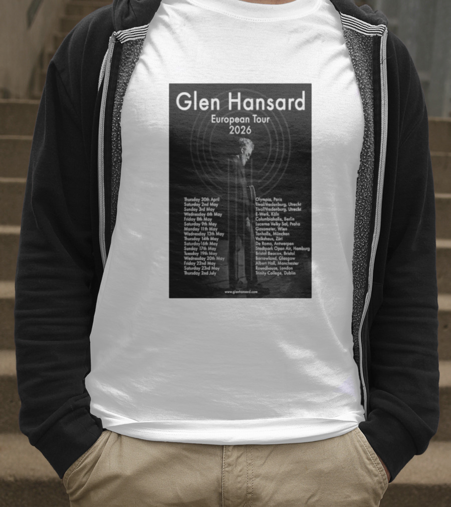 Glen Hansard European Tour 2026 Dates And Venues With Cities Including Paris Berlin Vienna Glasgow T-Shirt