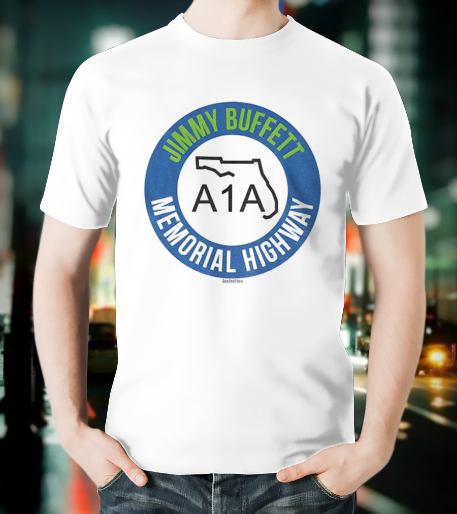 Jimmy Buffett A1A Memorial Highway Florida Outline T-Shirt