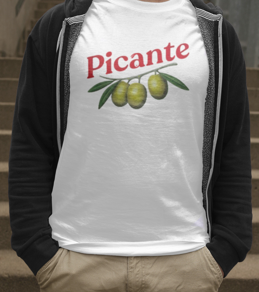 Picante Olive Trio With Branch Design T-Shirt