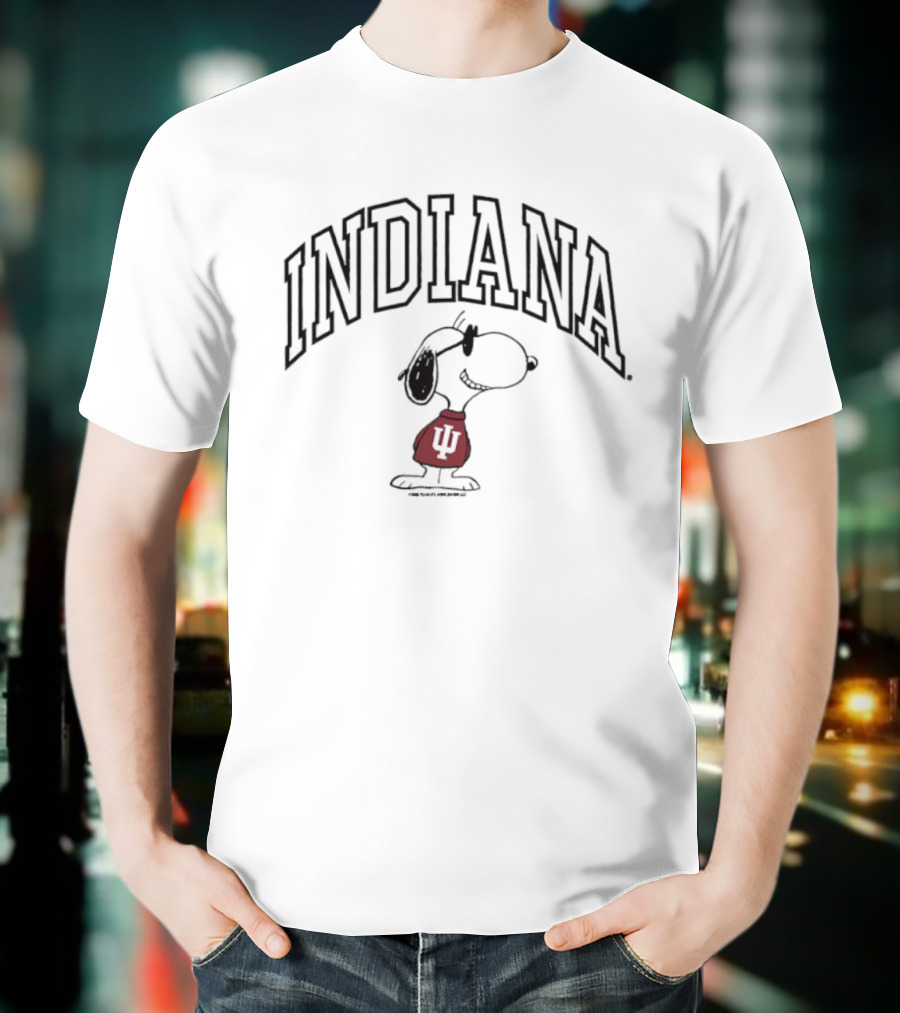 Peanuts Indiana Hoosiers Snoopy Basketball Graphic T-Shirt