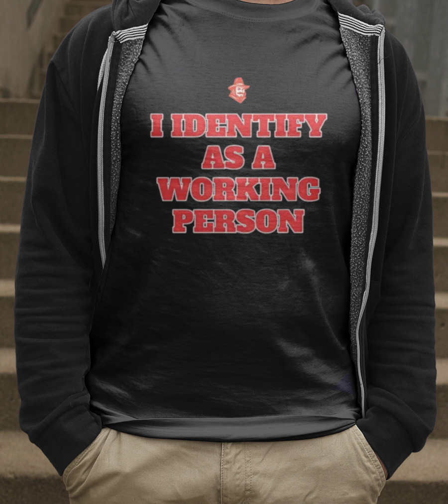I Identify As A Working Person Red Retro Style Cowboy Symbol T-Shirt