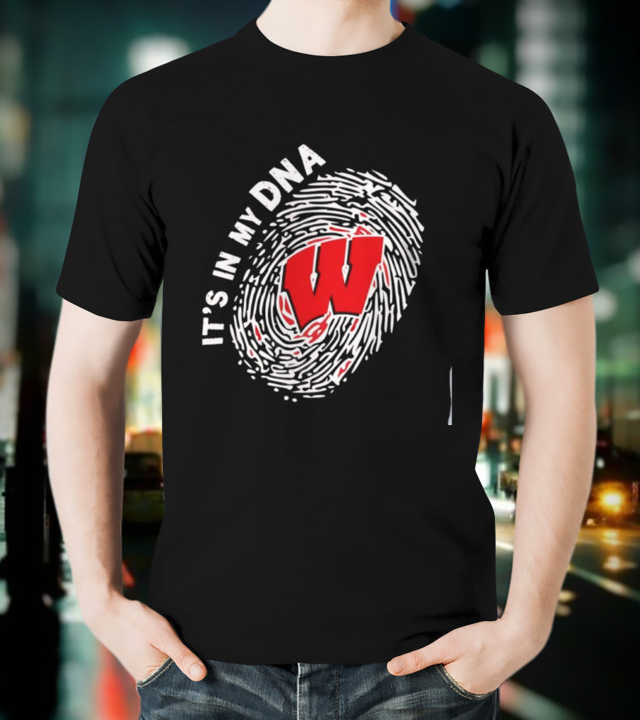 Wisconsin Badgers W It's In My DNA Fingerprint T-Shirt
